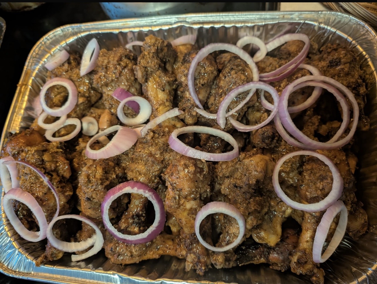 Poulet grillé aux oignons