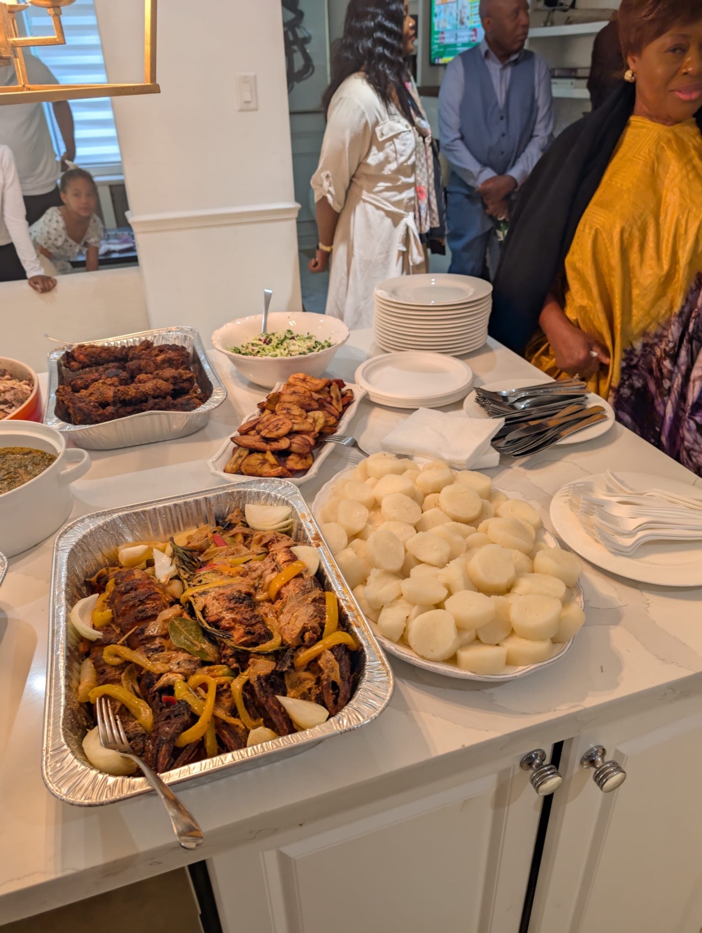 Authentic Congolese feast spread