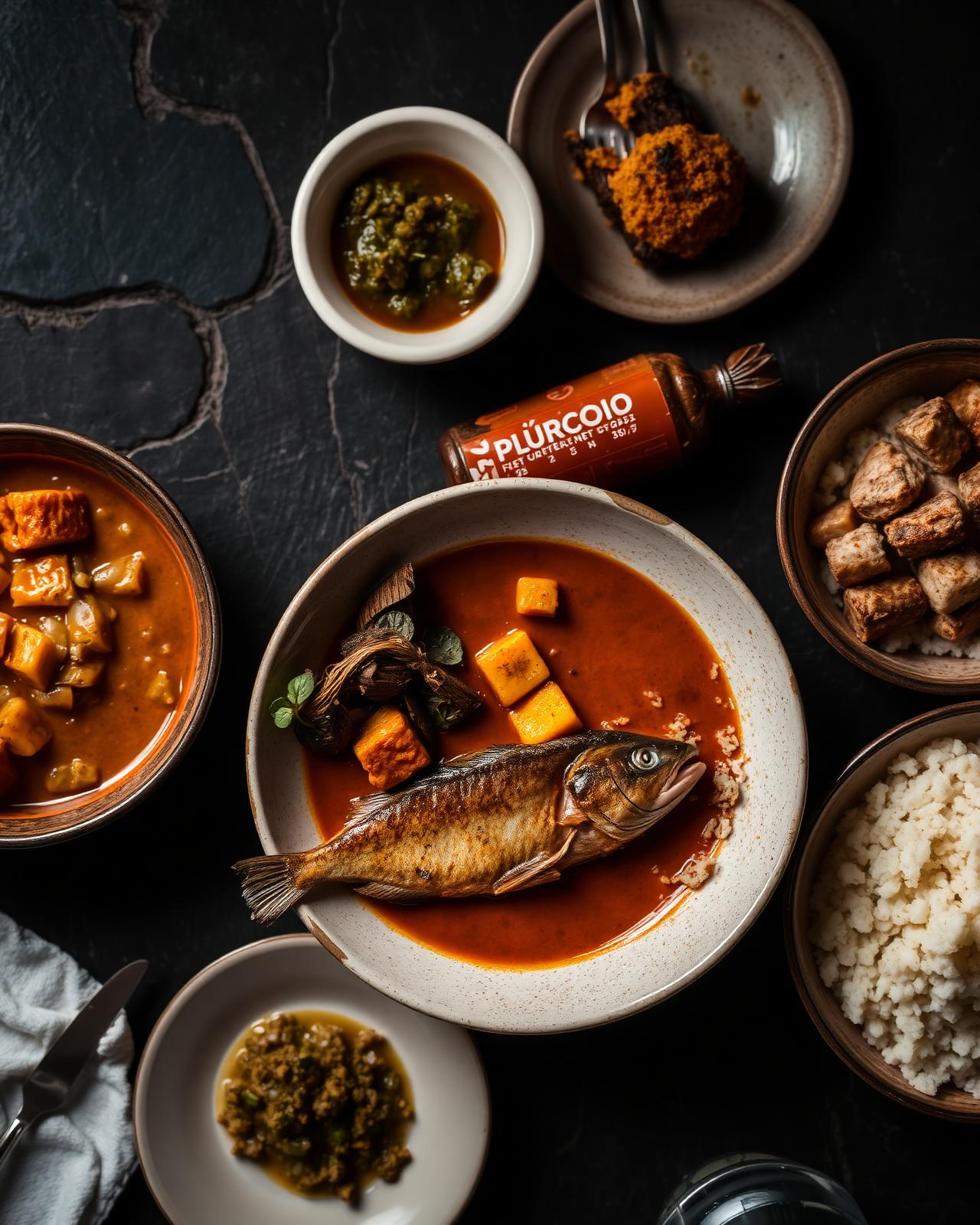 Heritage spices on dark stone